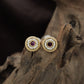 Circular Halo Antique Stud with Beaded Border Detailing