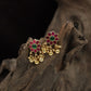 Classic Floral Antique Stud With Petal Design And Dangling Drops