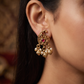 Royal Inspired Paisley Stud With Floral Core And Drops