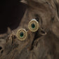 Antique Oval Medallion Stud With Beaded Halo And Raised Center