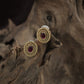 Antique Oval Medallion Stud With Beaded Halo And Raised Center