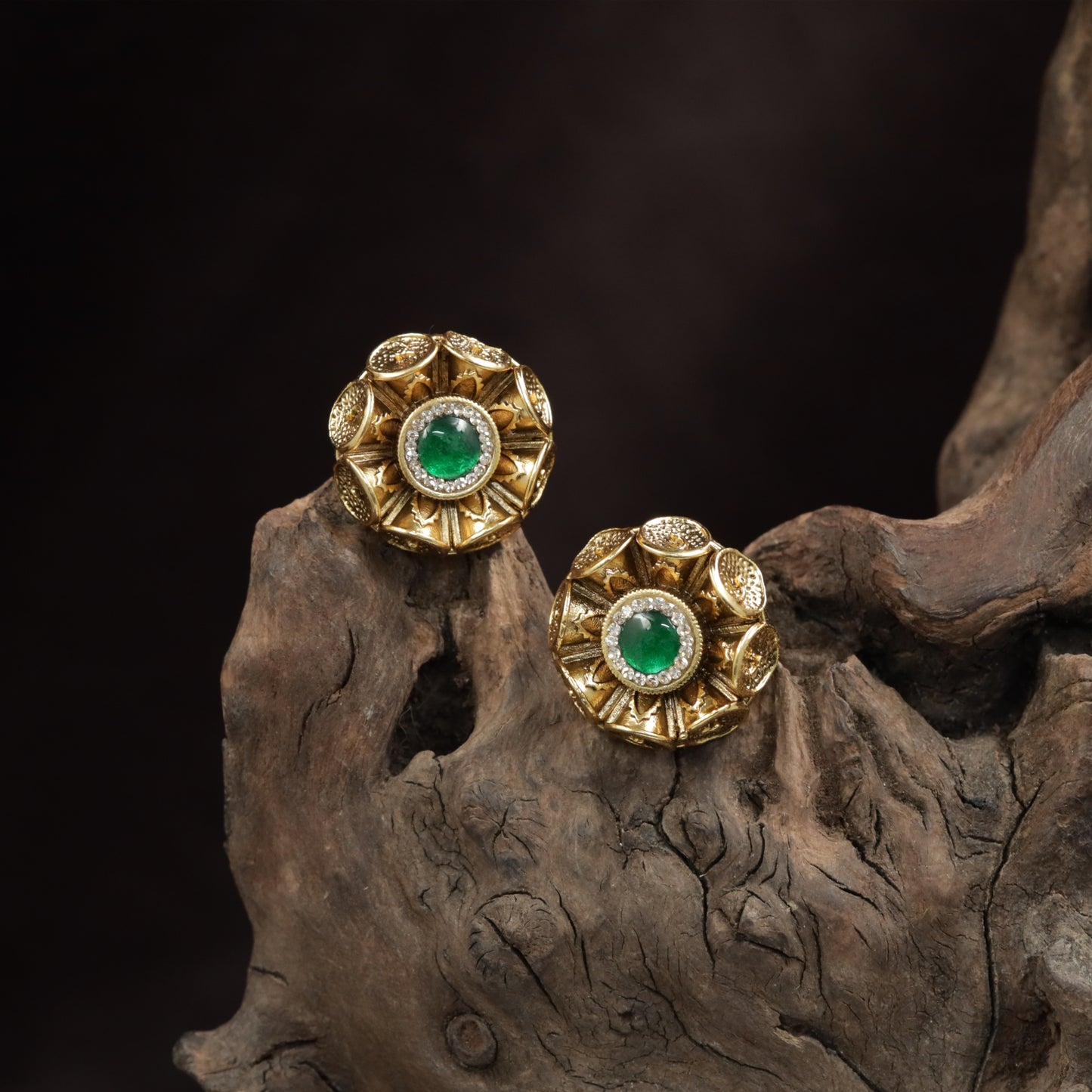 Classic Floral Stud With Layered Petal Geometry And Core Detail