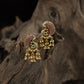 Classic Peacock Inspired Antique Stud With Cluster Drops