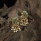 Classic Peacock Inspired Antique Stud With Cluster Drops