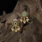 Classic Teardrop Medallion Stud With Clustered Pearl Accents