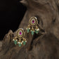 Classic Teardrop Medallion Stud With Clustered Pearl Accents