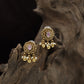 Classic Rosette Medallion Stud With Pearl Fringe Drops