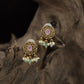 Classic Rosette Medallion Stud With Pearl Fringe Drops