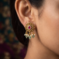 Classic Rosette Medallion Stud With Pearl Fringe Drops