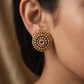 Regal Rosette Stud With Tiered Petal Formation And Center Accent