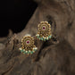 Sunburst Floral Antique Stud with Layered Petal Detailing and Ball Drop Fringe