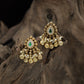 Antique Stud with Floral Teardrop Design and Pearl Cluster Fringe
