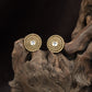Antique Granulated Disc Stud With Concentric Beadwork And Center Accent