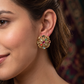 Antique Stud with Floral Rosette and Layered Petal Craftsmanship