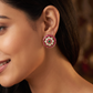Traditional Floral Stud With Elegant Circular Border Finish