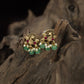 Peacock Antique Stud with Pearl Drop and Cluster Fringe
