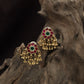 Antique Floral Stud With Refined Petal Frame And Drop Clusters