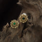 Antique Floral Stud With Ornate Scrollwork And Center Accent