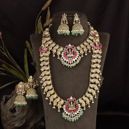 Lakshmi Antique Combo Set with Decorative Links and Beaded Pendants