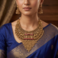 Antique Necklace Featuring Sculpted Figures and Dense Beaded Fringe