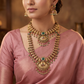 Floral Detail Antique Combo Set with Lakshmi Pendants and Jhumkas