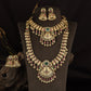 Floral Detail Antique Combo Set with Lakshmi Pendants and Jhumkas