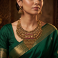 Antique Necklace Featuring Intricate Scrollwork and Central Lakshmi