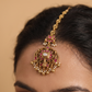 Peacock Antique Tikka with Floral Centre and Beaded Fringe