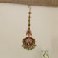 Peacock Antique Tikka with Floral Centre and Beaded Fringe