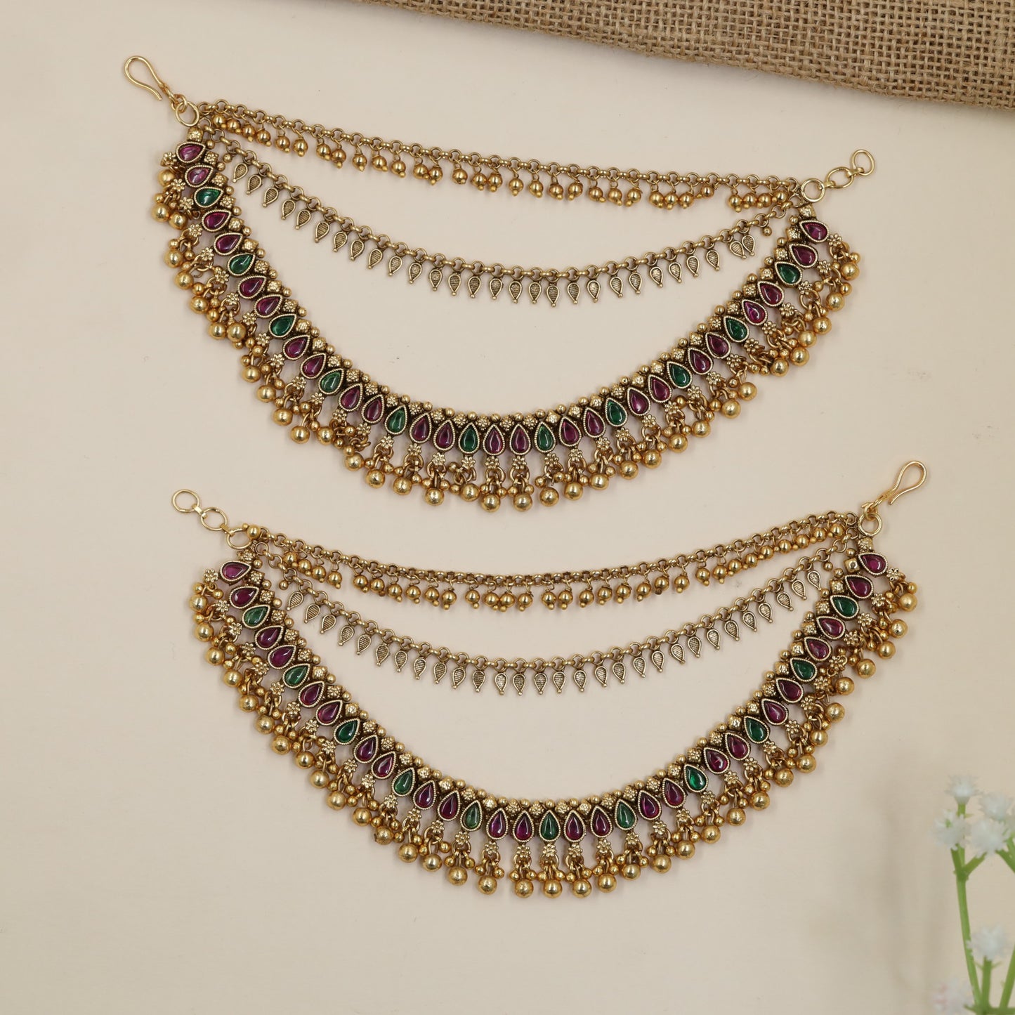 Antique Mati with Repeating Teardrop Details and Drops