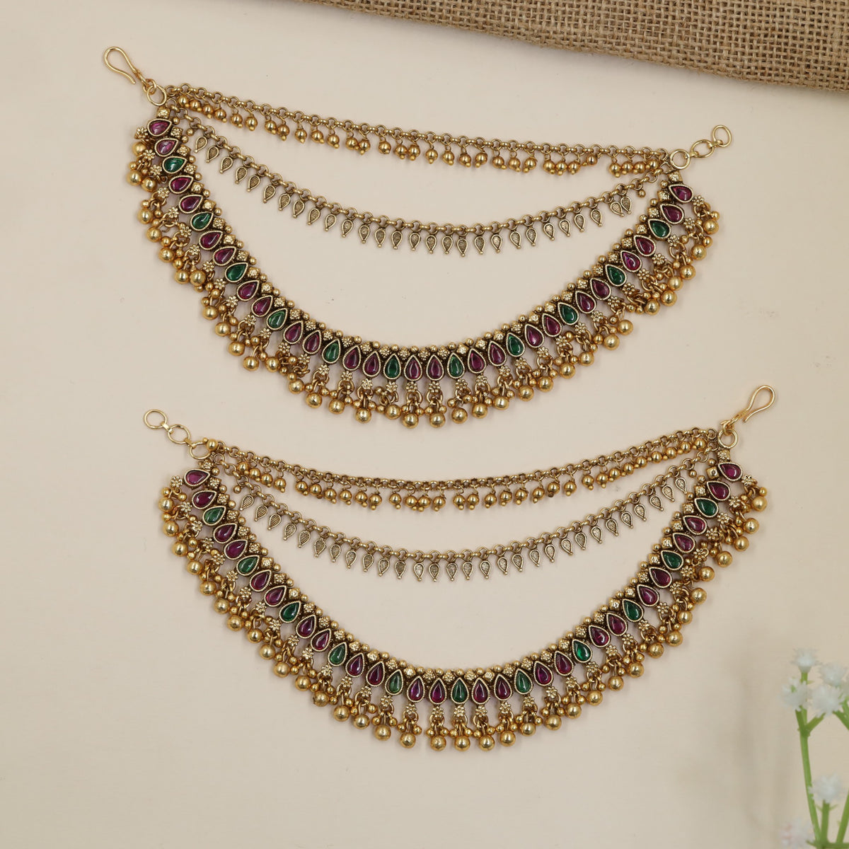 Antique Mati with Repeating Teardrop Details and Drops