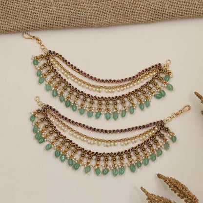 Antique Mati with Fine Beaded Arches and Hanging Drops