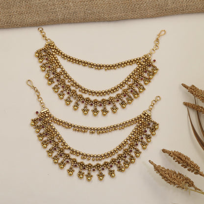 Antique Mati with Fine Bead Chains and Hanging Accents