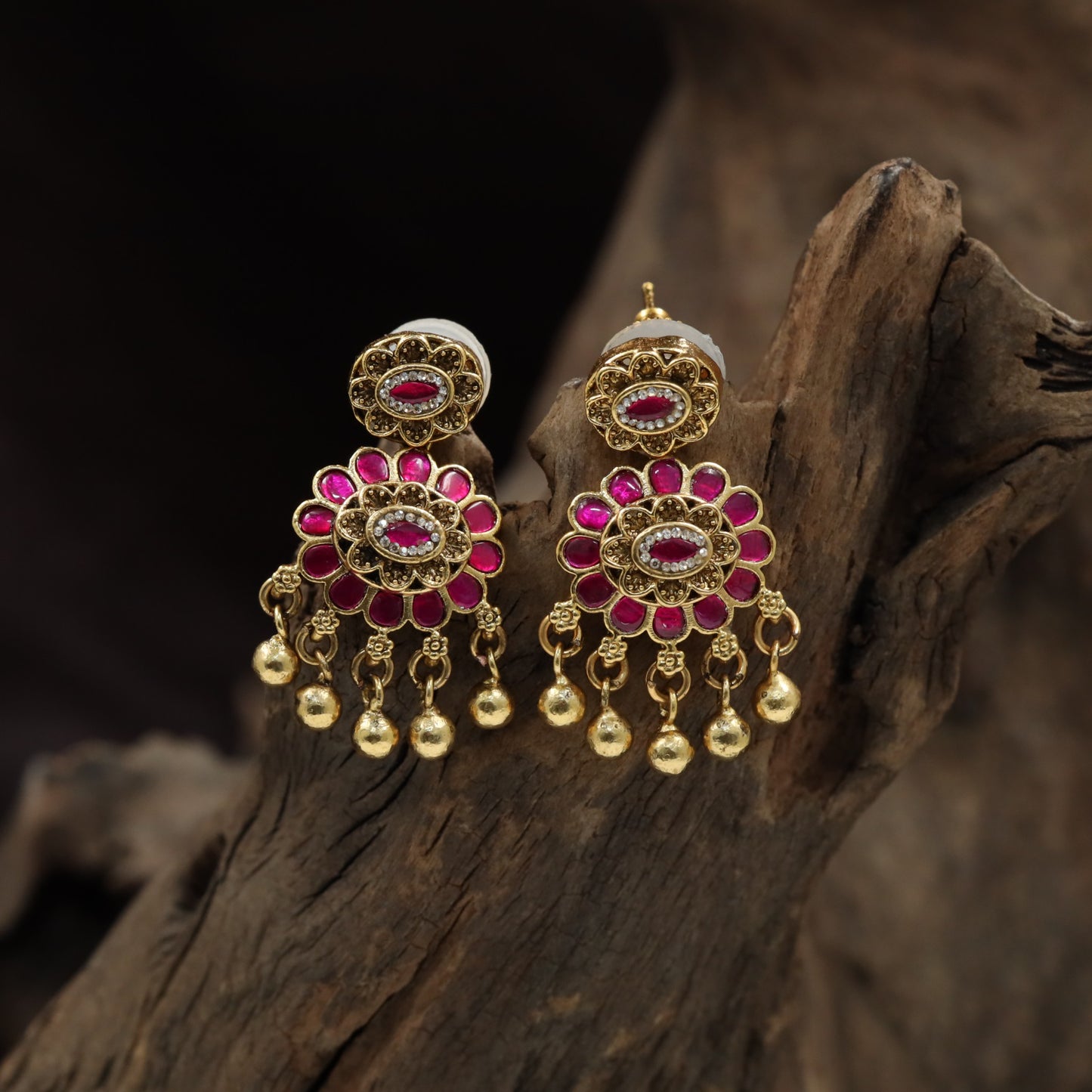 Antique Hangings Featuring Floral Petal Work and Beaded Drops