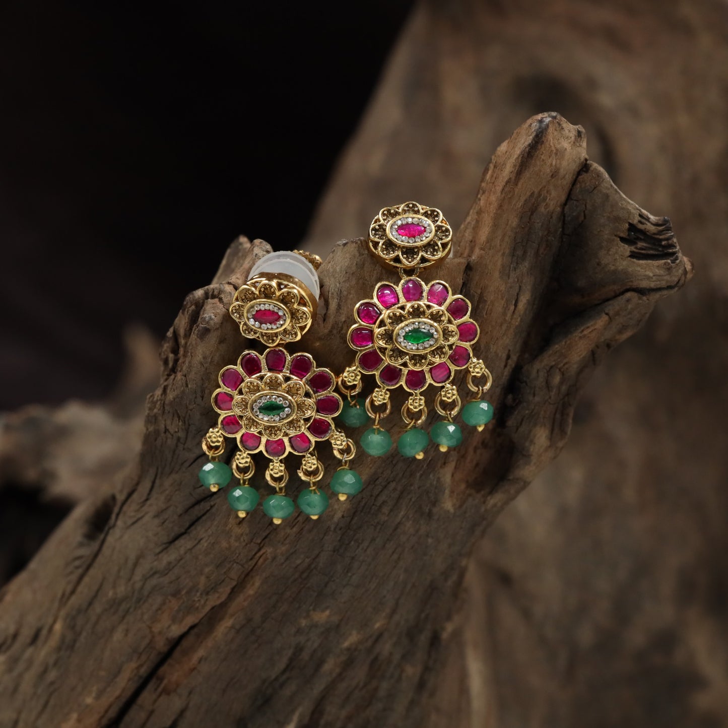 Antique Hangings Featuring Floral Petal Work and Beaded Drops