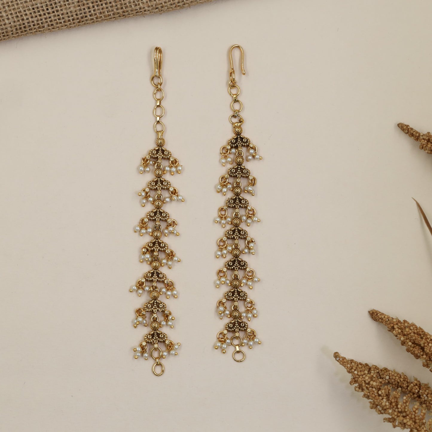 Antique Mati with Repeating Floral Drops and Fine Links