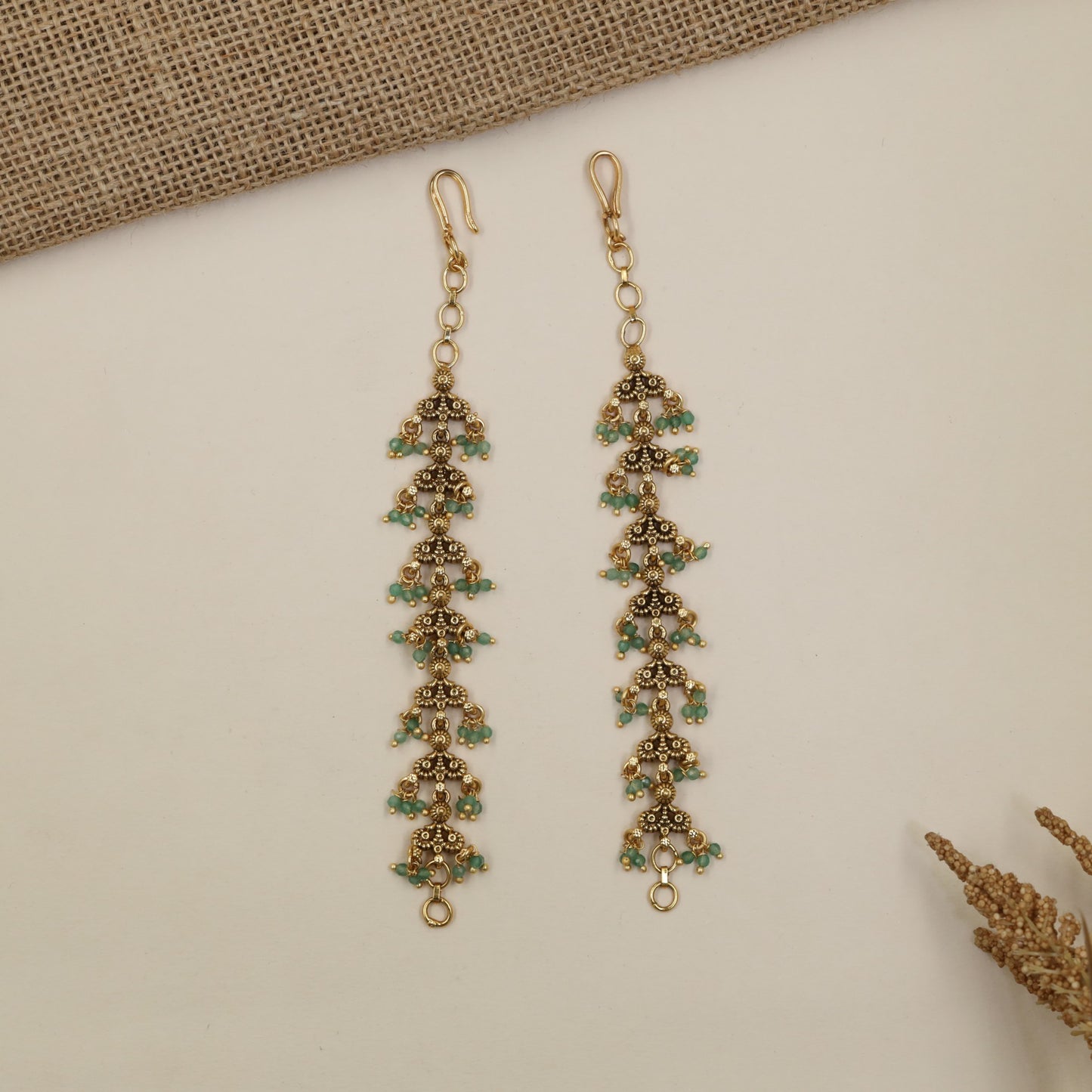 Antique Mati with Repeating Floral Drops and Fine Links