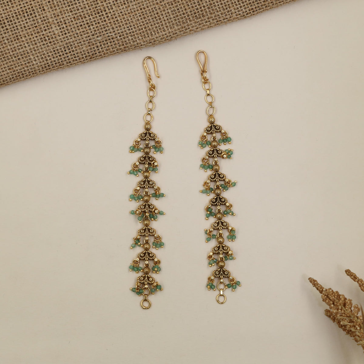 Antique Mati with Repeating Floral Drops and Fine Links