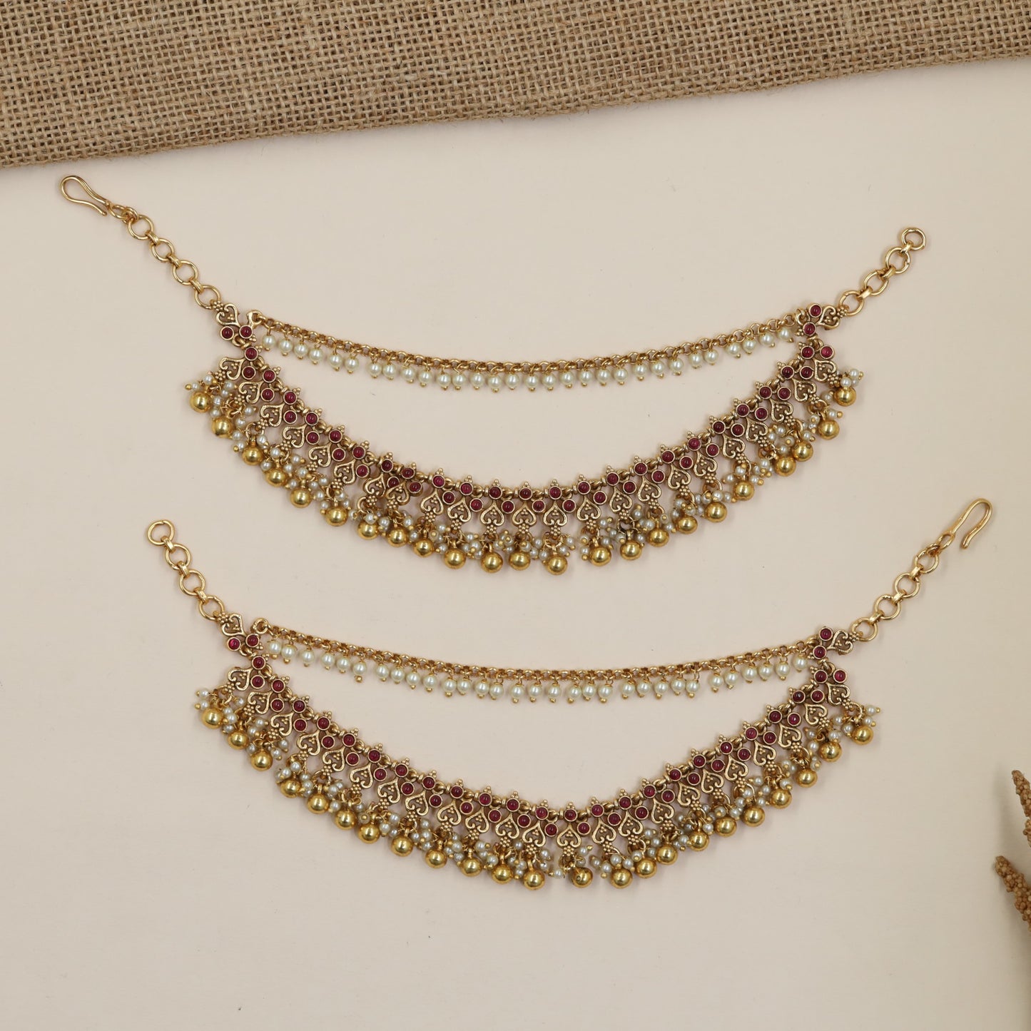 Traditional Antique Mati with Intricate Lower Linkwork and Fine Chain Rows