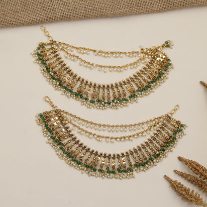 Traditional Antique Mati with Multiple Beaded Strands and Detailed Linkwork