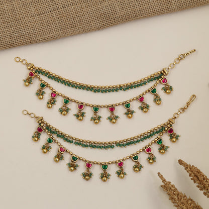Antique Mati Featuring Fine Linkwork, Beaded Strands and Repeating Drops