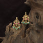 Peacock Antique Bugadi with Ornate Fanwork and Hanging Beads