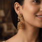 Lakshmi Antique Jumka with Lotus Detailing and Ornate Dome