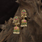Traditional Antique Jumka with Decorative Arch, Sculpted Drop and Beaded Fringe