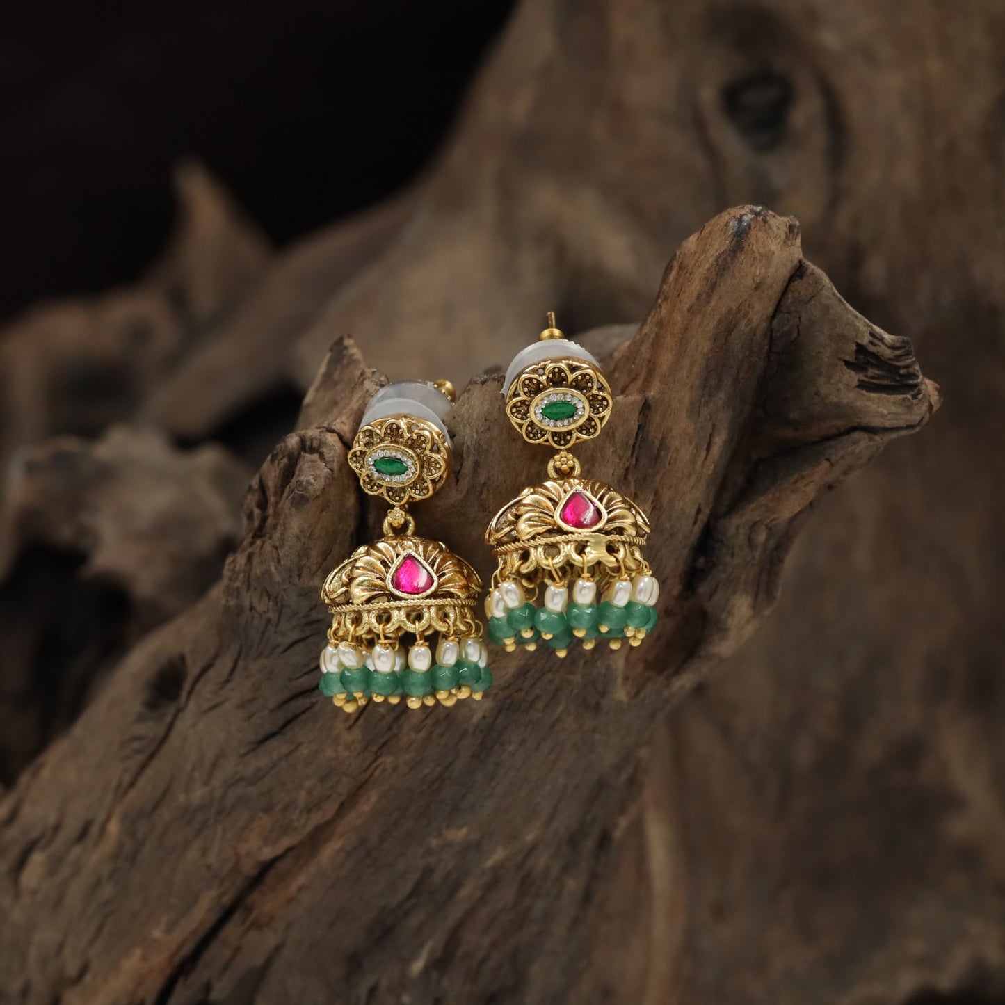 Antique Jumka with Ornate Fanwork, Teardrop Detail and Beaded Fringe