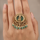 Antique Finger Ring Featuring Seated Lakshmi and Fine Beaded Surround