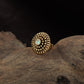 Antique Finger Ring with Sculpted Floral Work and Intricate Outer Detailing