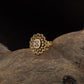 Antique Finger Ring with Symmetrical Petal Work and Fine Ornamental Detailing