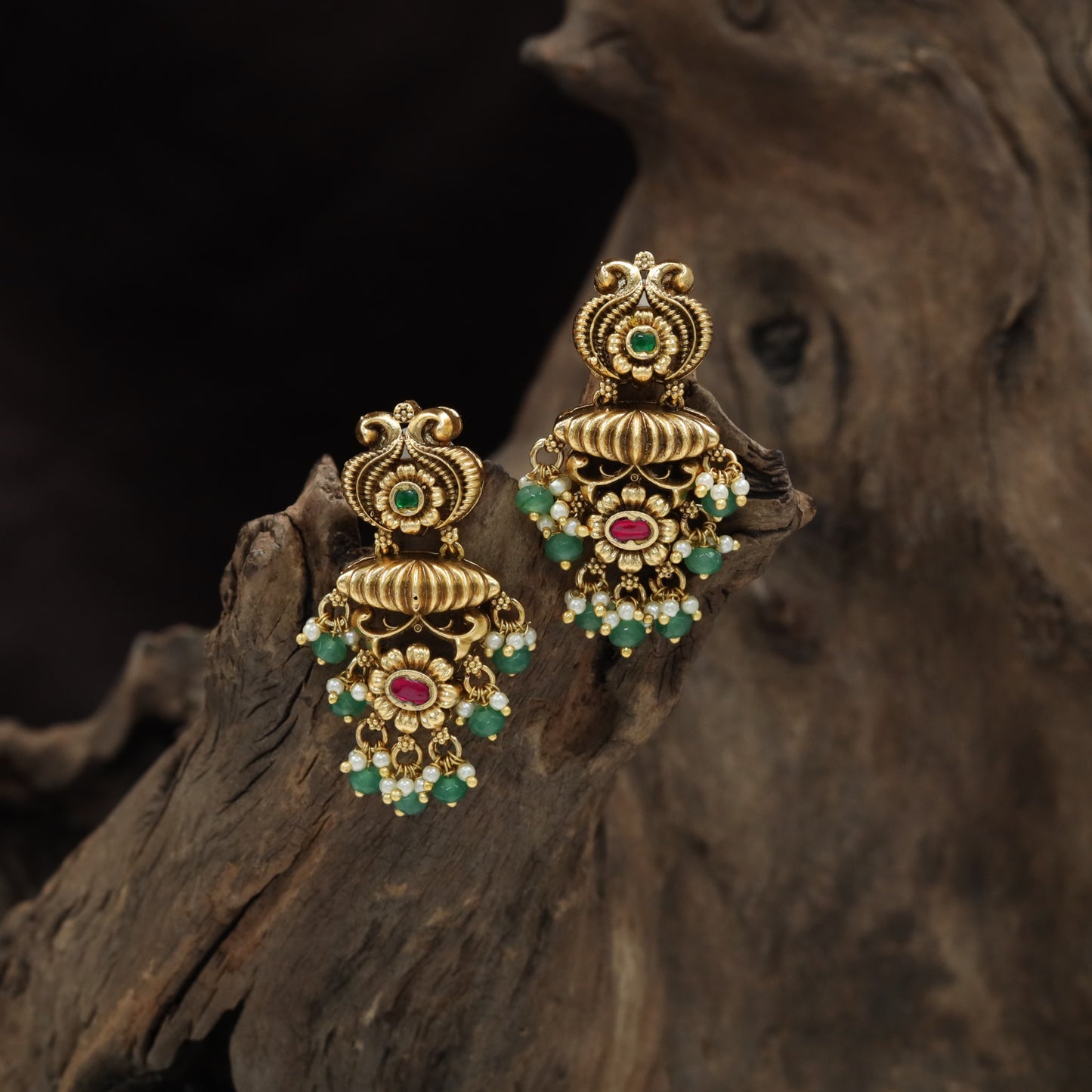 Traditional Floral Antique Hangings with Intricate Relief Work and Hanging Details