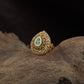 Traditional Antique Finger Ring with Radiating Lines and Elaborate Curved Detailing